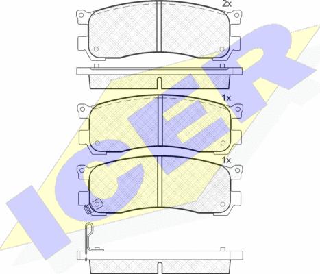 Icer 181382 - Тормозные колодки, дисковые, комплект avtokuzovplus.com.ua