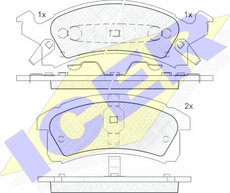 Icer 181412 - Гальмівні колодки, дискові гальма autocars.com.ua