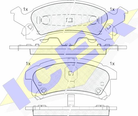 Icer 181413 - Гальмівні колодки, дискові гальма autocars.com.ua