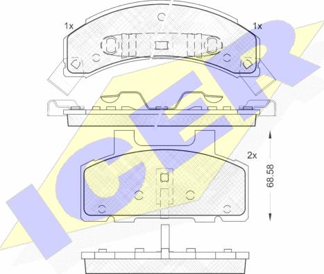 Icer 181414 - Гальмівні колодки, дискові гальма autocars.com.ua