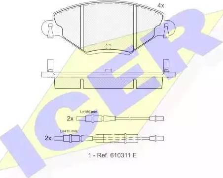 Icer 181419 - Тормозные колодки, дисковые, комплект avtokuzovplus.com.ua