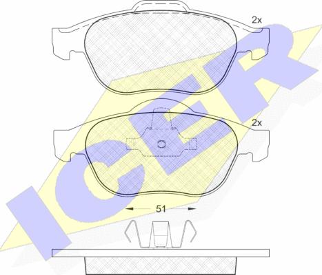 Icer 181432 - Тормозные колодки, дисковые, комплект avtokuzovplus.com.ua