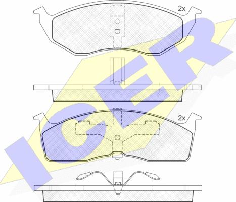 Icer 181436 - Тормозные колодки, дисковые, комплект avtokuzovplus.com.ua