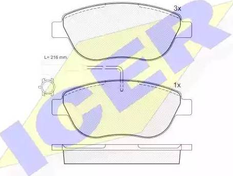 Icer 181440 - Тормозные колодки, дисковые, комплект avtokuzovplus.com.ua