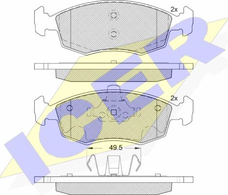 Icer 181441-203 - Гальмівні колодки, дискові гальма autocars.com.ua