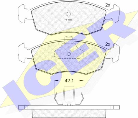 Icer 181441 - Тормозные колодки, дисковые, комплект avtokuzovplus.com.ua