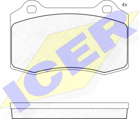 Icer 181447 - Комплект гальмівних колодок дискових autocars.com.ua
