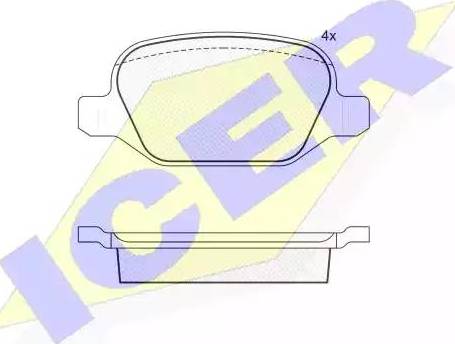 Icer 181502 - Тормозные колодки, дисковые, комплект autodnr.net