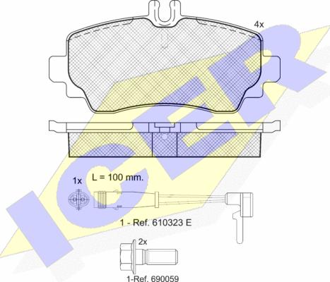 Icer 181516-701 - Гальмівні колодки, дискові гальма autocars.com.ua