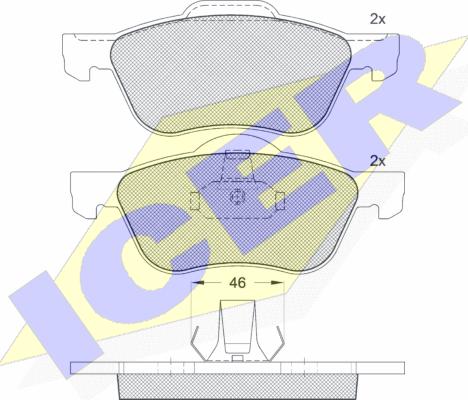 Icer 181528 - Тормозные колодки, дисковые, комплект avtokuzovplus.com.ua