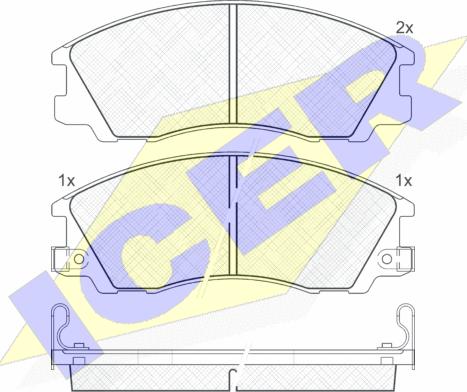 Icer 181539 - Тормозные колодки, дисковые, комплект avtokuzovplus.com.ua