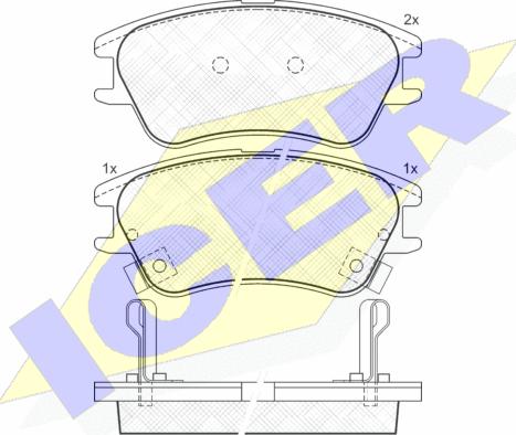 Icer 181557 - Гальмівні колодки, дискові гальма autocars.com.ua