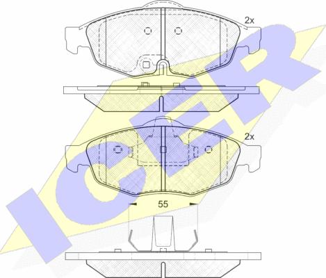 Icer 181559 - Гальмівні колодки, дискові гальма autocars.com.ua