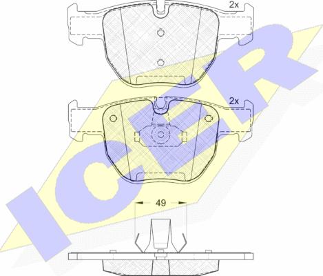 Icer 181574 - Тормозные колодки, дисковые, комплект avtokuzovplus.com.ua