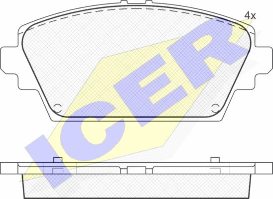 Icer 181581 - Гальмівні колодки, дискові гальма autocars.com.ua