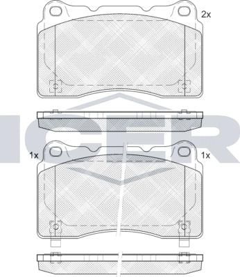 Icer 181585-203 - Тормозные колодки, дисковые, комплект autodnr.net