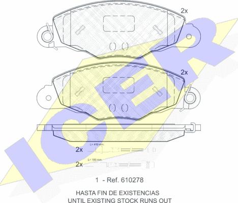 Icer 181588 - Тормозные колодки, дисковые, комплект avtokuzovplus.com.ua