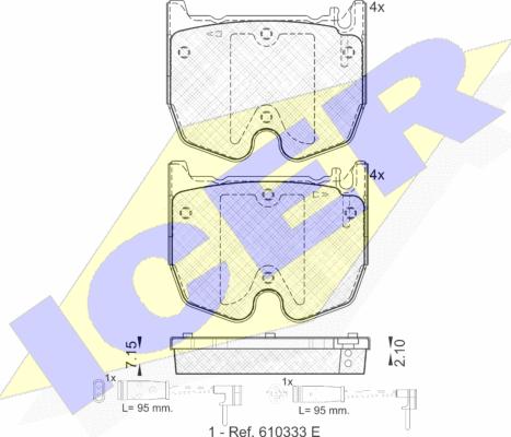 Icer 181591 - Тормозные колодки, дисковые, комплект avtokuzovplus.com.ua