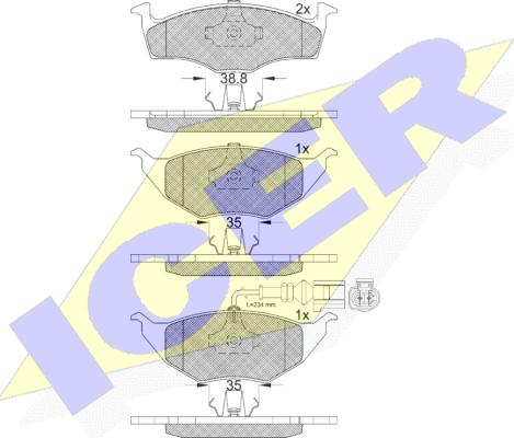 Icer 181594-071 - Тормозные колодки, дисковые, комплект autodnr.net