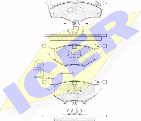 Icer 181594 - Тормозные колодки, дисковые, комплект autodnr.net