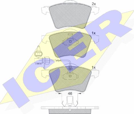 Icer 181605 - Тормозные колодки, дисковые, комплект avtokuzovplus.com.ua