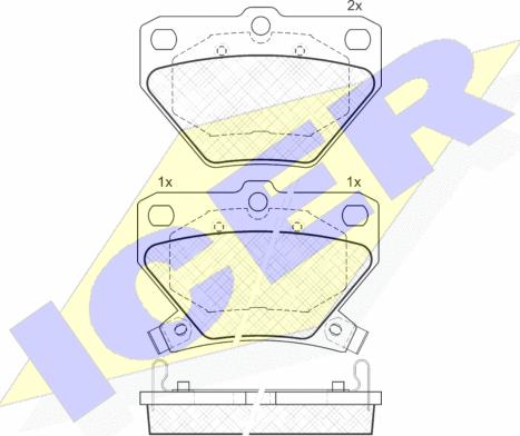 Icer 181607 - Гальмівні колодки, дискові гальма autocars.com.ua