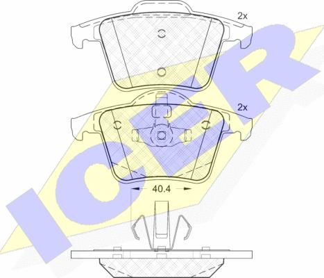 Icer 181612 - Тормозные колодки, дисковые, комплект avtokuzovplus.com.ua