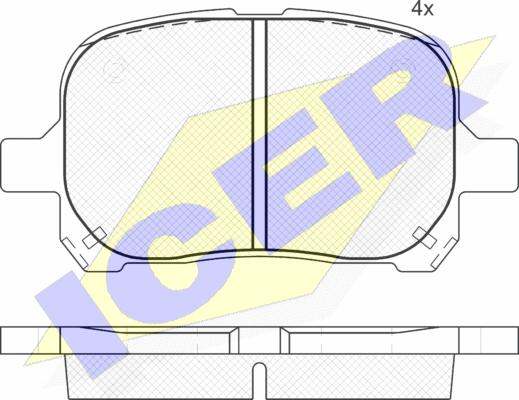 Icer 181632-399 - Гальмівні колодки, дискові гальма autocars.com.ua