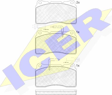 Icer 181647 - Гальмівні колодки, дискові гальма autocars.com.ua