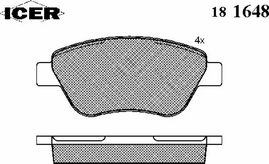 Icer 181648 - Тормозные колодки, дисковые, комплект autodnr.net