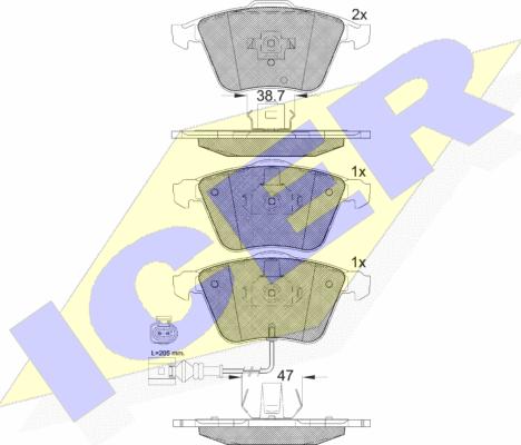 Icer 181653 - Тормозные колодки, дисковые, комплект autodnr.net