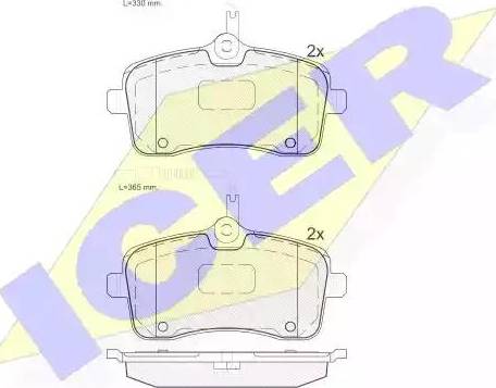 Icer 181656 - Тормозные колодки, дисковые, комплект avtokuzovplus.com.ua