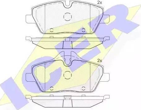 Icer 181662 - Гальмівні колодки, дискові гальма autocars.com.ua