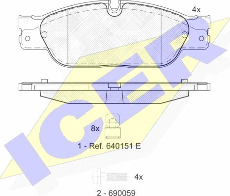 Icer 181672 - Гальмівні колодки, дискові гальма autocars.com.ua