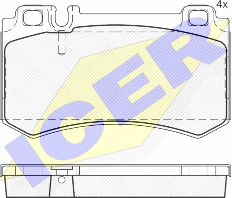 Icer 181680 - Тормозные колодки, дисковые, комплект autodnr.net