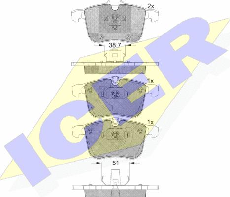 Icer 181681 - Гальмівні колодки, дискові гальма autocars.com.ua