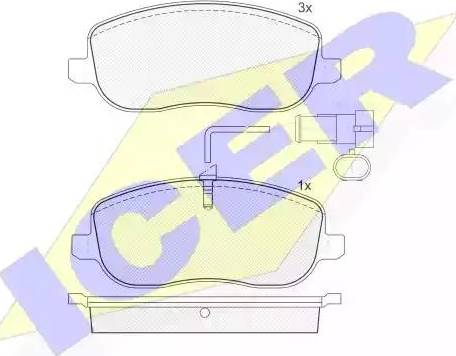 Icer 181732 - Тормозные колодки, дисковые, комплект avtokuzovplus.com.ua