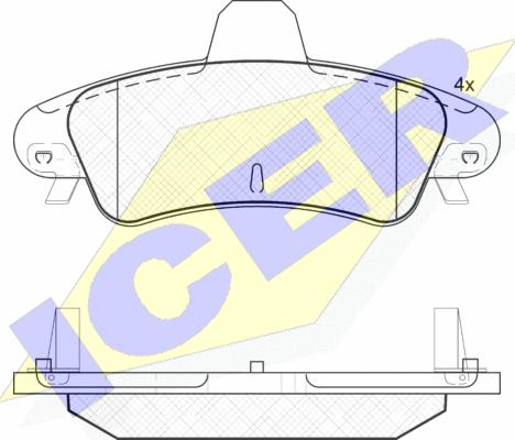 Icer 181735-204 - Гальмівні колодки, дискові гальма autocars.com.ua