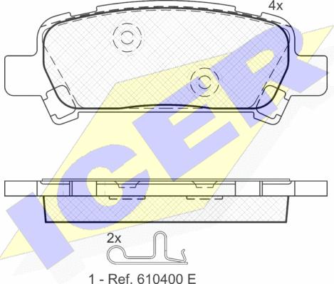 Icer 181736 - Тормозные колодки, дисковые, комплект autodnr.net