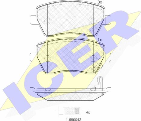 Icer 181748 - Гальмівні колодки, дискові гальма autocars.com.ua