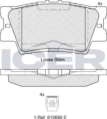 Icer 181761-203 - Гальмівні колодки, дискові гальма autocars.com.ua