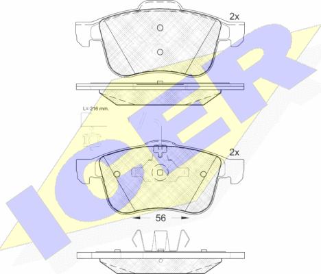 Icer 181772 - Тормозные колодки, дисковые, комплект avtokuzovplus.com.ua