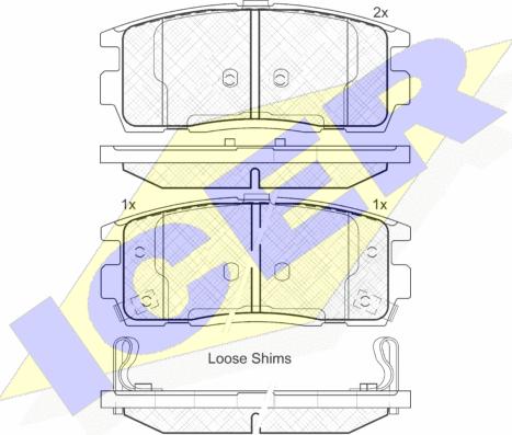 Icer 181799 - Гальмівні колодки, дискові гальма autocars.com.ua