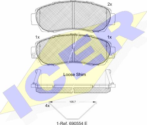 Icer 181811-200 - Гальмівні колодки, дискові гальма autocars.com.ua