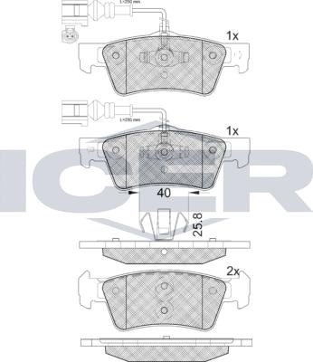 Icer 181815-203 - Гальмівні колодки, дискові гальма autocars.com.ua