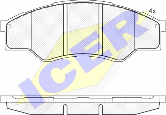 Icer 181824 - Гальмівні колодки, дискові гальма autocars.com.ua