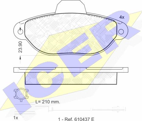 Icer 181844 - Комплект гальмівних колодок дискових autocars.com.ua