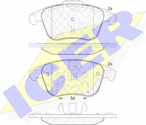 Icer 181866-200 - Гальмівні колодки, дискові гальма autocars.com.ua