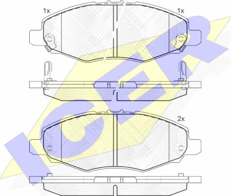 Icer 181867 - Гальмівні колодки, дискові гальма autocars.com.ua