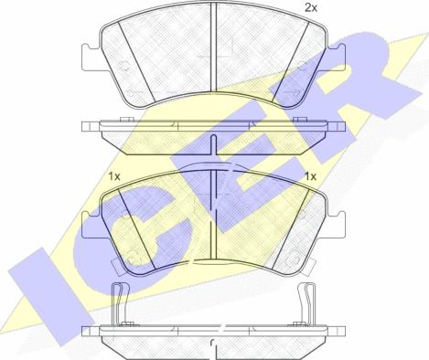 Icer 181871 - Тормозные колодки, дисковые, комплект avtokuzovplus.com.ua